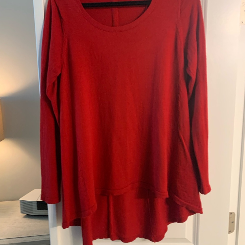Eileen Fisher top, brick red size L